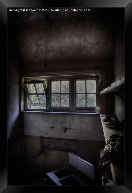 TWO SHELVES AND A WINDOW Framed Print by Rob Toombs