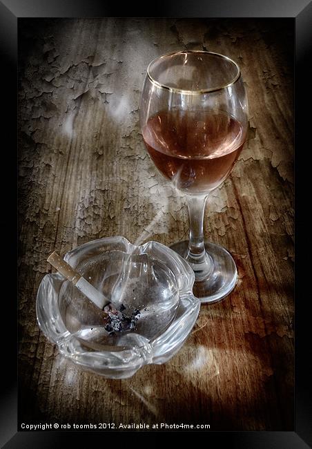 SMOKING WINE Framed Print by Rob Toombs