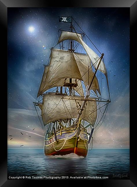 NAVIGATING CALM WATERS Framed Print by Rob Toombs