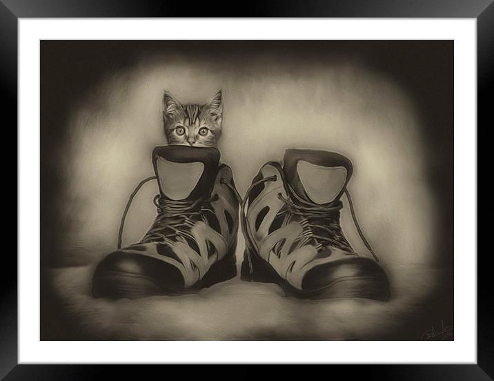 PUSS & BOOTS Framed Mounted Print by Rob Toombs