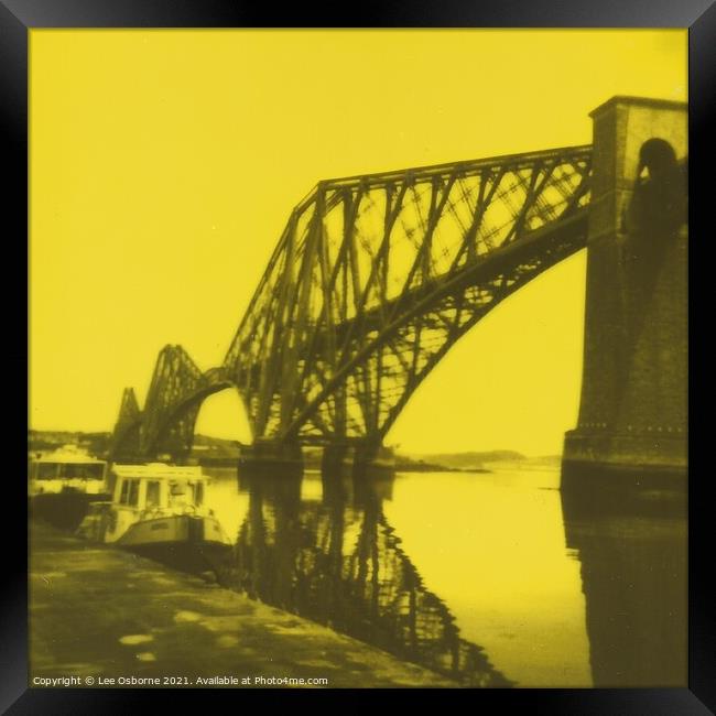 Forth Bridge - Yellow Duochrome Framed Print by Lee Osborne