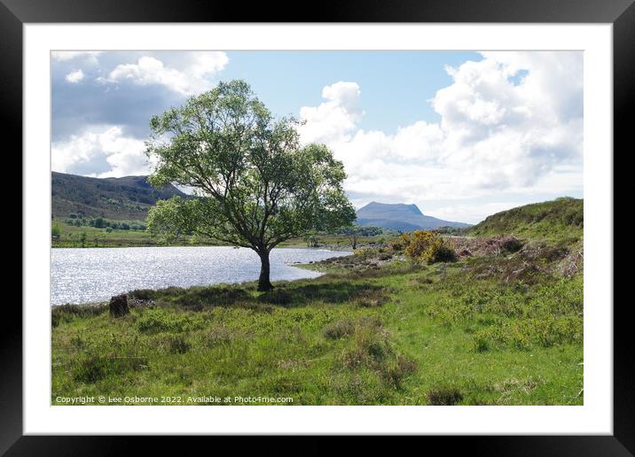 Shores of Loch Achall and Ullapool Braes Framed Mounted Print by Lee Osborne