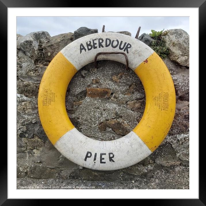 Aberdour Pier Lifebuoy Framed Mounted Print by Lee Osborne
