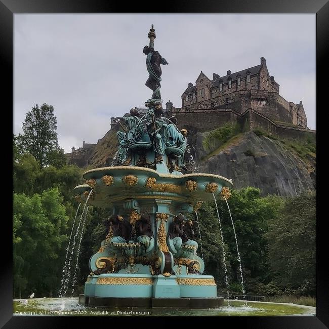 Ross Fountain and Edinburgh Castle, Princes Street Gardens Framed Print by Lee Osborne