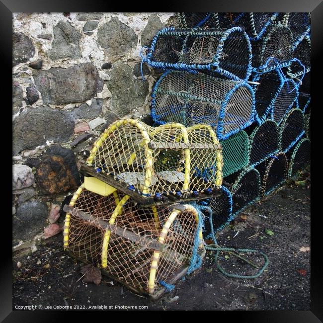 Lobster Pots, Kinghorn Framed Print by Lee Osborne