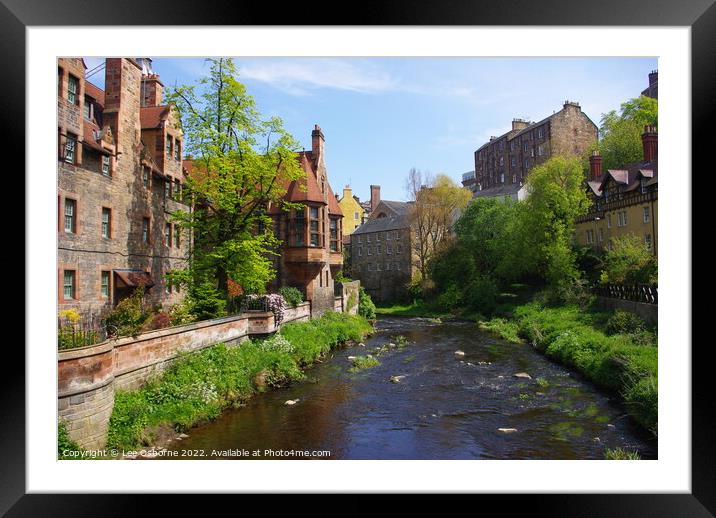 Dean Village and Water of Leith, Edinburgh Framed Mounted Print by Lee Osborne