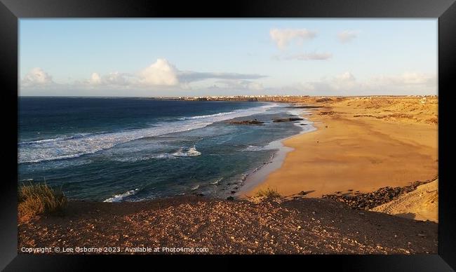 Golden Hour, El Cotillo, Fuerteventura Framed Print by Lee Osborne