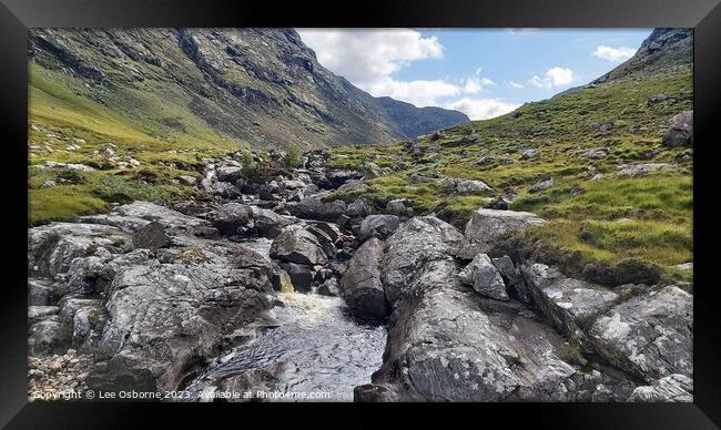 Gleann Dubh, near Glendhu Bothy Framed Print by Lee Osborne