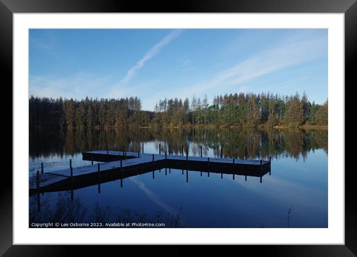 Reflections in the Loch 1 Framed Mounted Print by Lee Osborne