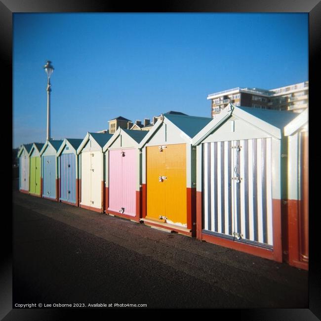 Hove, Actually - Beach Huts Framed Print by Lee Osborne