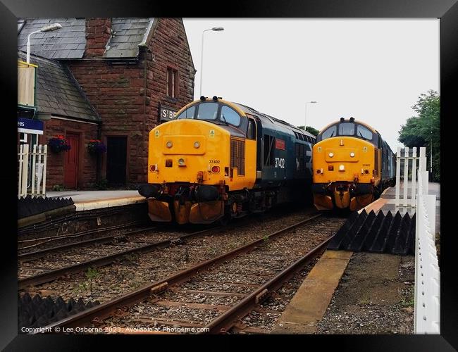 Class 37s at St. Bees, Cumbrian Coast Line Framed Print by Lee Osborne