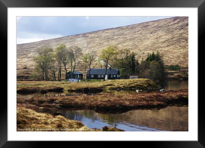 Loch Ossian Youth Hostel, Scotland Framed Mounted Print by Lee Osborne