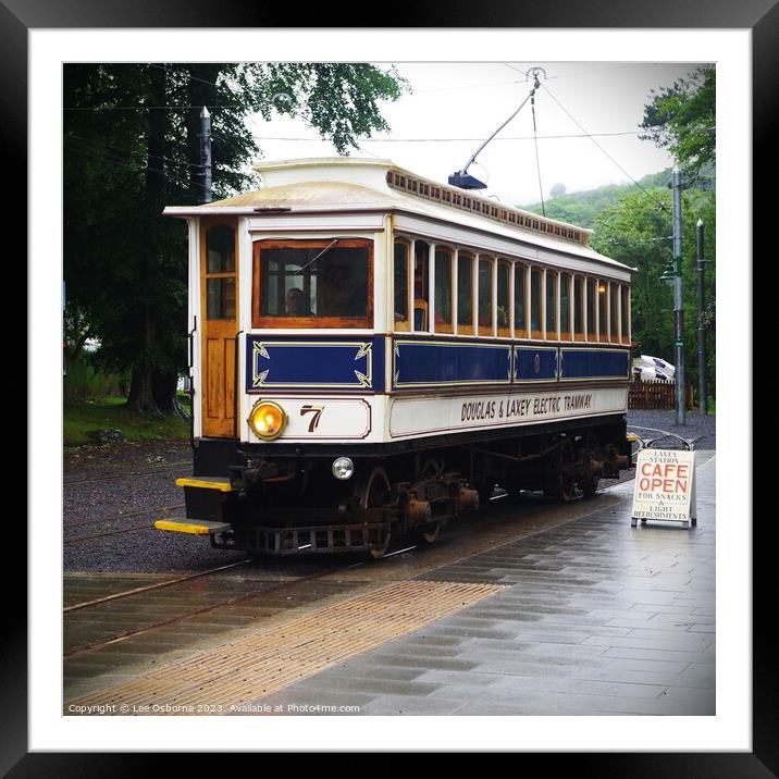 Manx Electric Railway Car Number 7, Laxey Framed Mounted Print by Lee Osborne