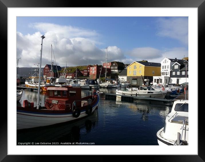 Harbour, Tórshavn, Faroe Islands Framed Mounted Print by Lee Osborne