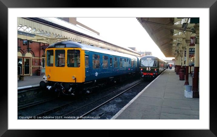 Diesel Railcars, Bury Framed Mounted Print by Lee Osborne