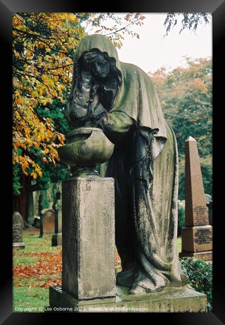 Hallowe'en In Dean Cemetery - Weeping Woman Framed Print by Lee Osborne