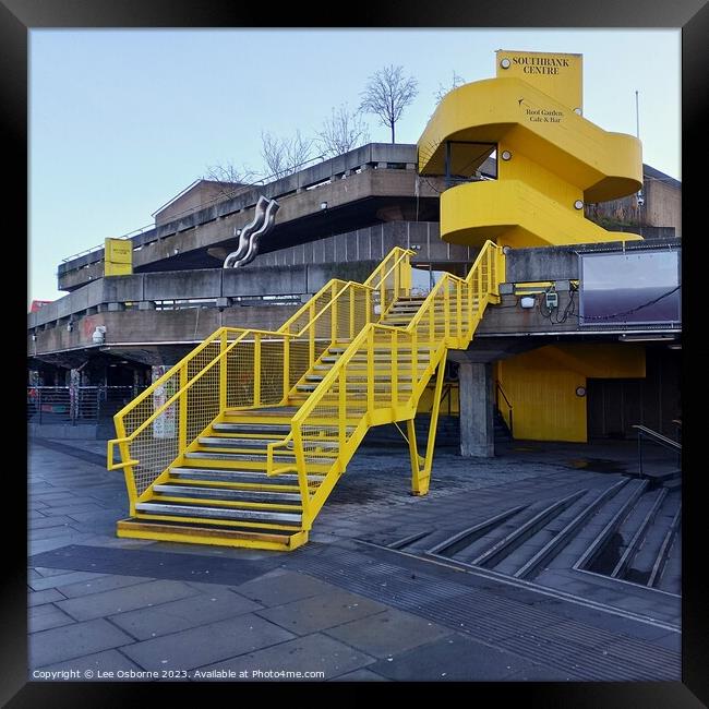 Yellow Staircase, South Bank Centre Framed Print by Lee Osborne