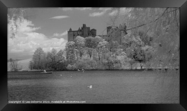 Linlithgow Loch, Palace and Church - Infrared Framed Print by Lee Osborne