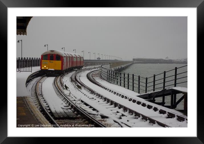 Ryde Pier in the Snow Framed Mounted Print by Lee Osborne