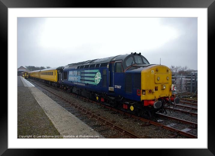 Class 37 At Thurso Framed Mounted Print by Lee Osborne