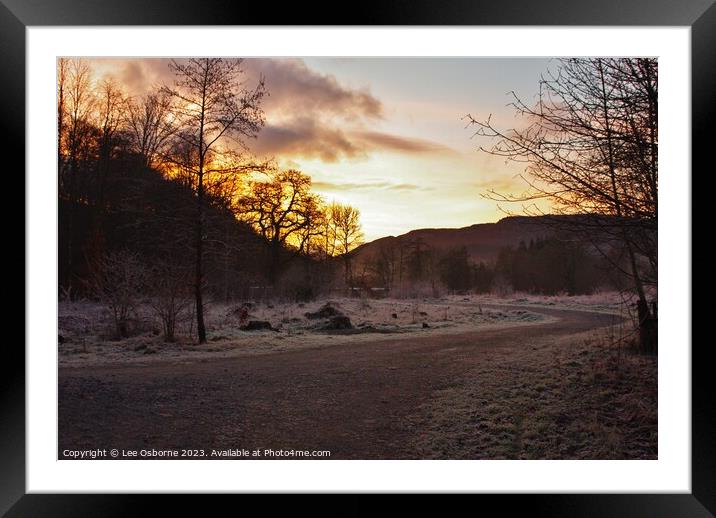 Winter Sunset, Perthshire Framed Mounted Print by Lee Osborne