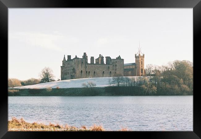 Linlithgow Loch and Palace, Winter Framed Print by Lee Osborne
