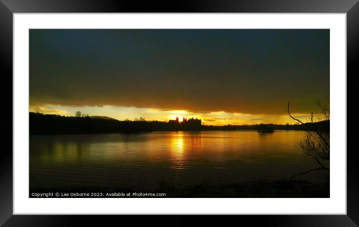 Sunset over Linlithgow Loch Framed Mounted Print by Lee Osborne