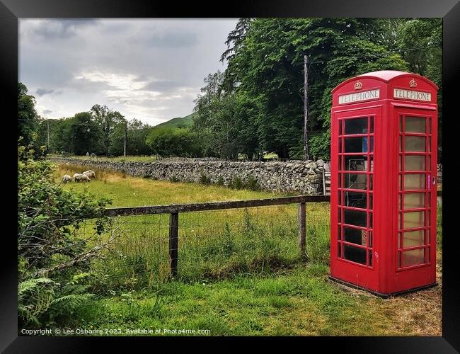 Country Phone Box Framed Print by Lee Osborne