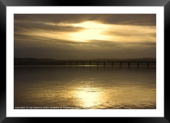 Sunset over the Tay Rail Bridge Framed Mounted Print by Lee Osborne