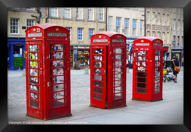 Royal Mile Phone Boxes 1 Framed Print by Lee Osborne