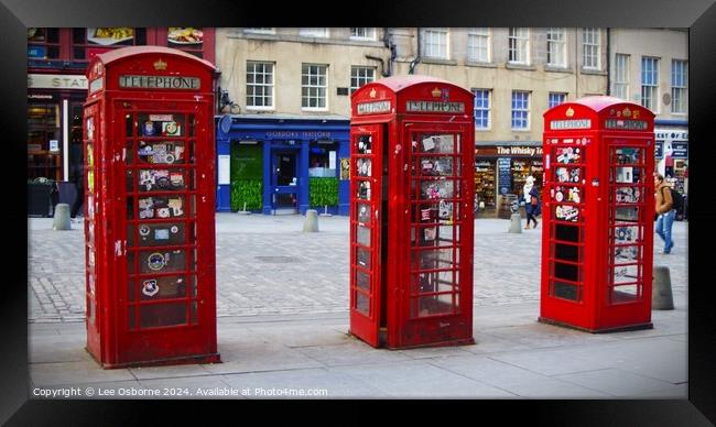 Royal Mile Phone Boxes 2 Framed Print by Lee Osborne