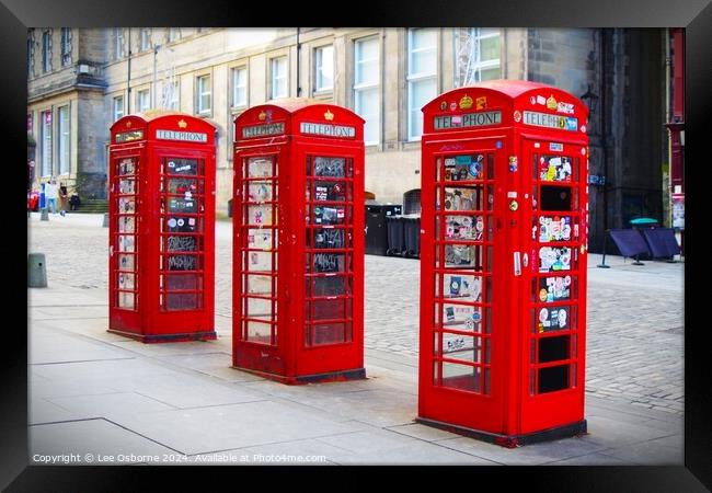 Royal Mile Phone Boxes 3 Framed Print by Lee Osborne
