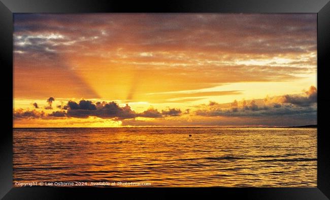 South Uist Sunset 2 Framed Print by Lee Osborne