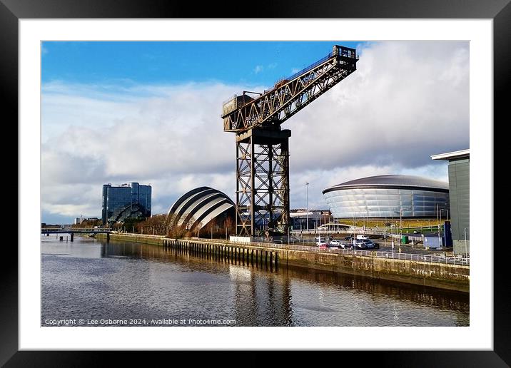 Glasgow - SEC, Hydro and Finnieston Crane Framed Mounted Print by Lee Osborne