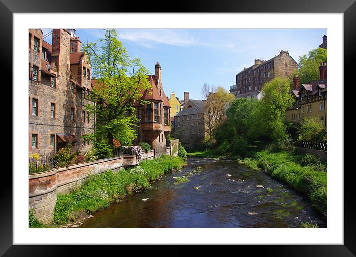 Dean Village and the Water of Leith, Edinburgh Framed Mounted Print by Lee Osborne