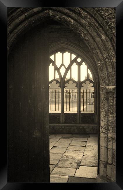 Chichester Cathedral Doorway Framed Print by Lee Osborne