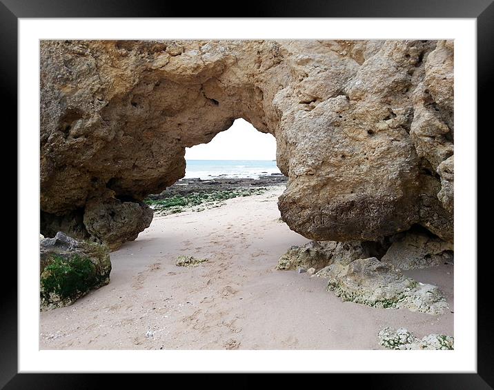 Rock Arch, Albufeira, Portugal Framed Mounted Print by Lee Osborne