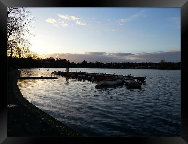 Sunset on Linlithgow Loch Framed Print by Lee Osborne