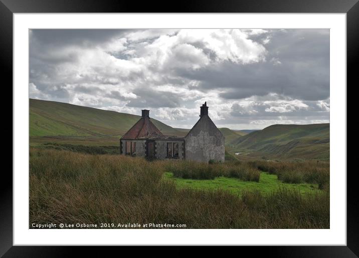 Ruined Farm Cottage, Scotland Framed Mounted Print by Lee Osborne