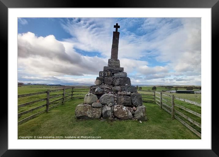 Maggie Wall's Cross - Site of last witch-burning i Framed Mounted Print by Lee Osborne