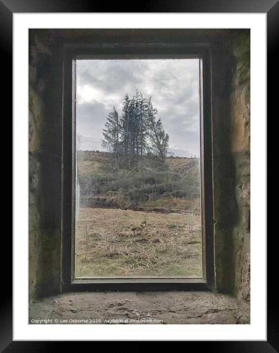 View from the Bothy Window Framed Mounted Print by Lee Osborne