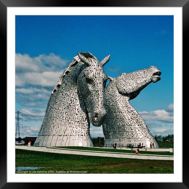 The Kelpies, Helix Park, Falkirk Framed Mounted Print by Lee Osborne