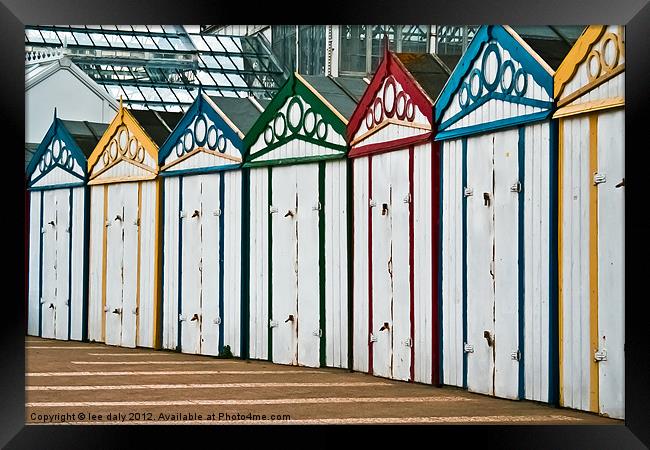 Beach Huts Framed Print by Lee Daly