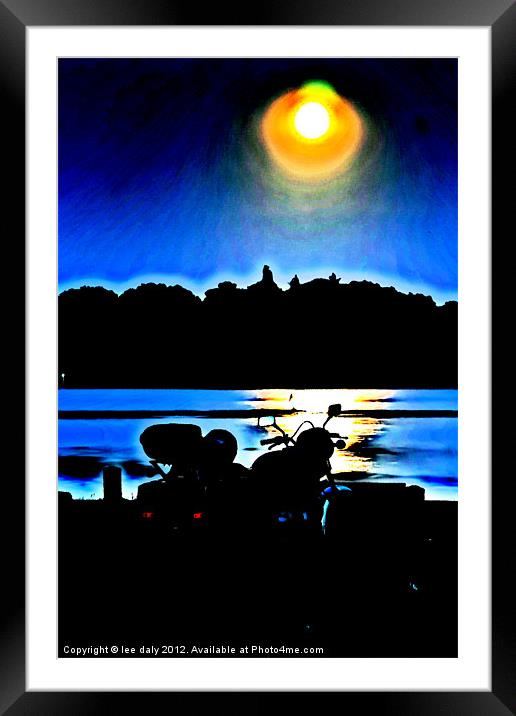 Motorbike Reflections Framed Mounted Print by Lee Daly