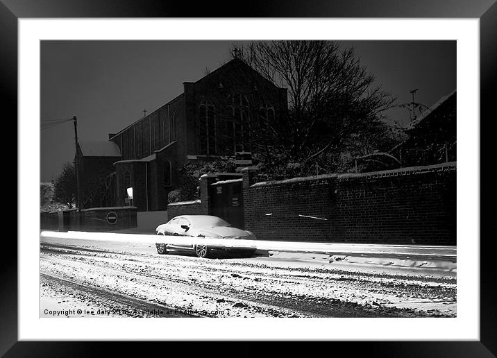 ice snow and roads Framed Mounted Print by Lee Daly