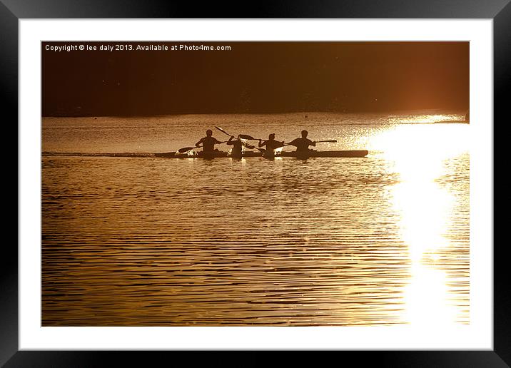 four in a boat Framed Mounted Print by Lee Daly