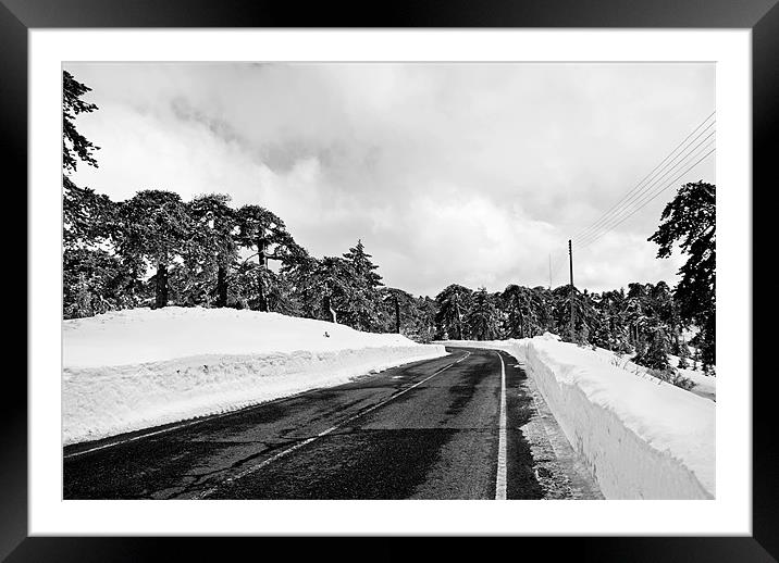 Winter at Troodos Framed Mounted Print by Karen McGrath