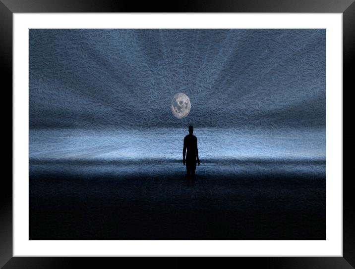 silvery moon Framed Mounted Print by sue davies