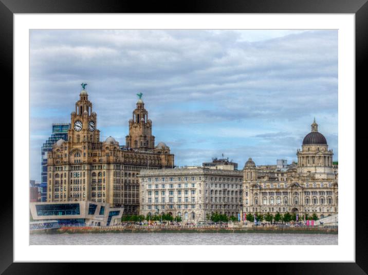 liverpool skyline Framed Mounted Print by sue davies