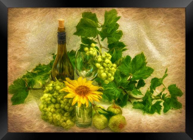 wine and fruit Framed Print by sue davies